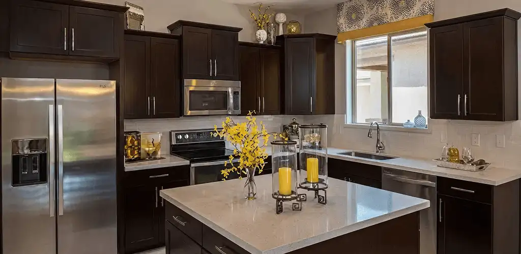 Cabinet painting results with freshly painted kitchen cabinets in Rochester, NY