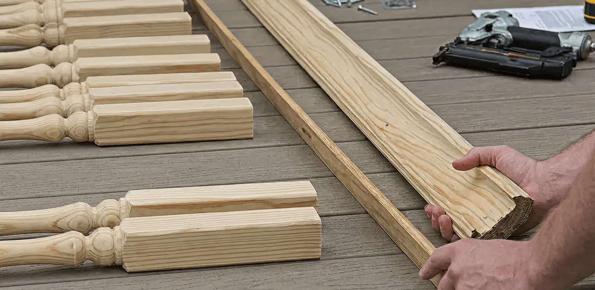 Handrail installation materials and wood components for stair rail work in Rochester, NY